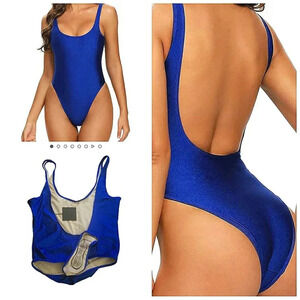 New Retro Swimwear Baywatch One piece Plussize XXL Lifeguard Blue